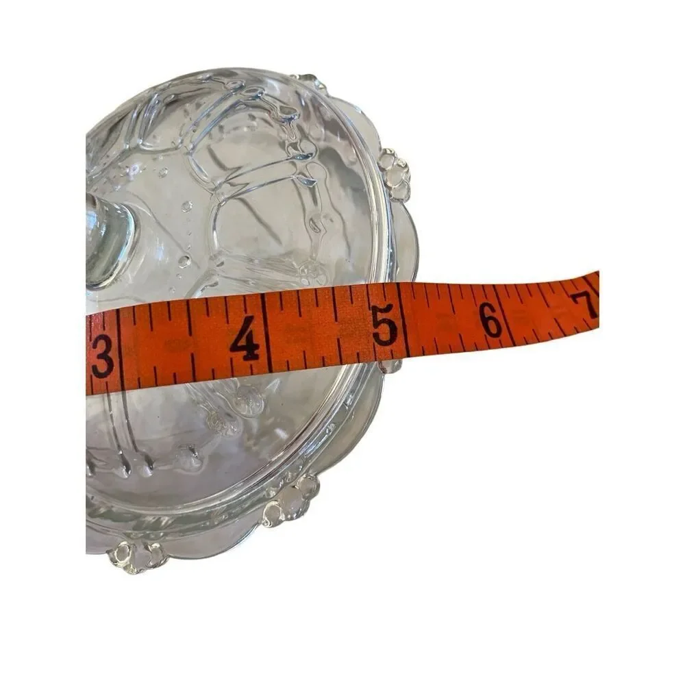 Glass Candy Dish Trinket Bowl Decor Home With Lid